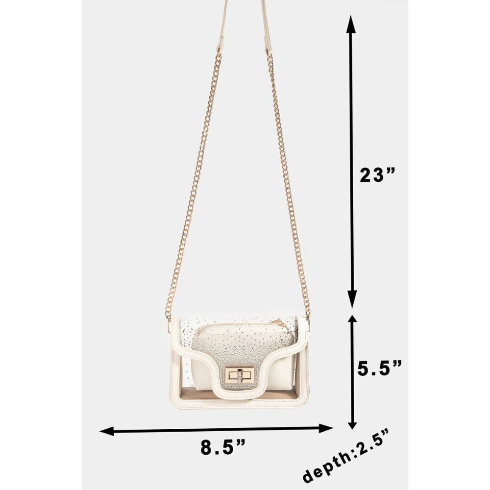 Rhinestone Clear Crossbody Bag - Picture 2 of 2